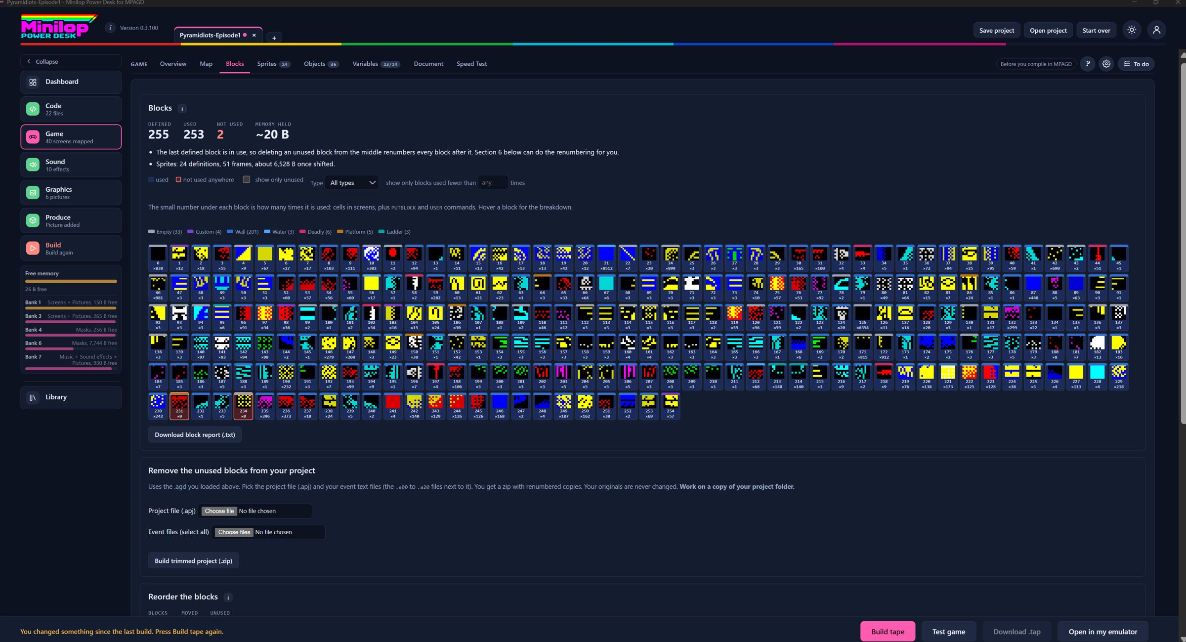 Game, Blocks