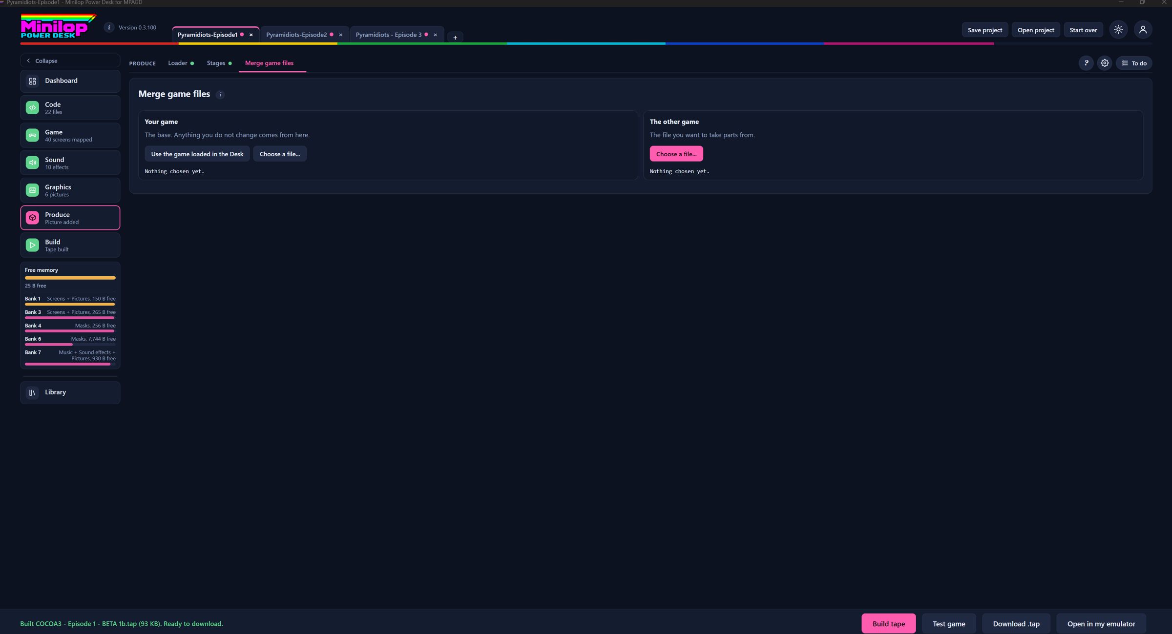 Produce, Merge game files